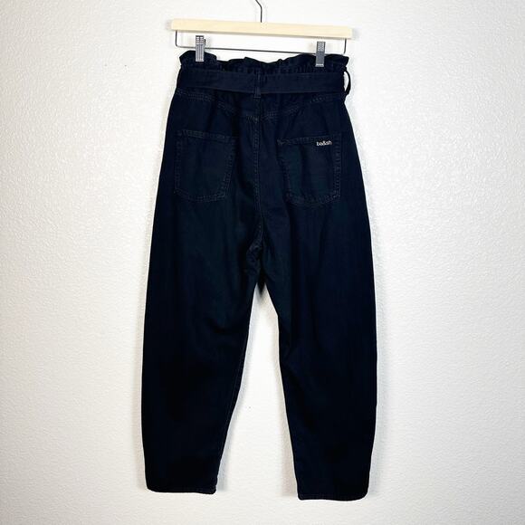 Ba&sh Womens Jalia Cropped High Rise Tapered Leg Jeans in Black Size 3 / US 8 - Picture 6 of 16